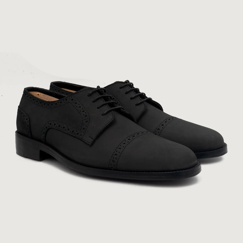 Dirk Brogues Derby Черная Nubuck Leather Shoes мужская