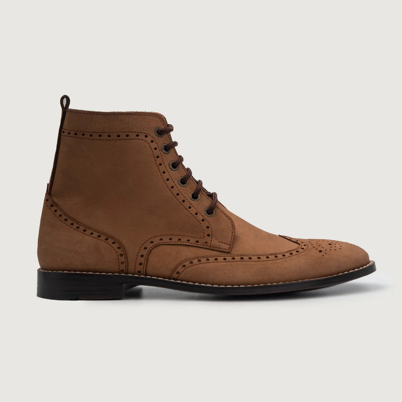 Duster Brogues Derby Коричневая Nubuck Leather Boots мужская
