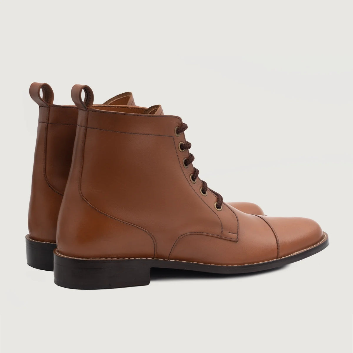 Knight Derby Рыжий Кожаные ботинки для Мужчин For Men - Усиленный задник и точная двойная строчка
