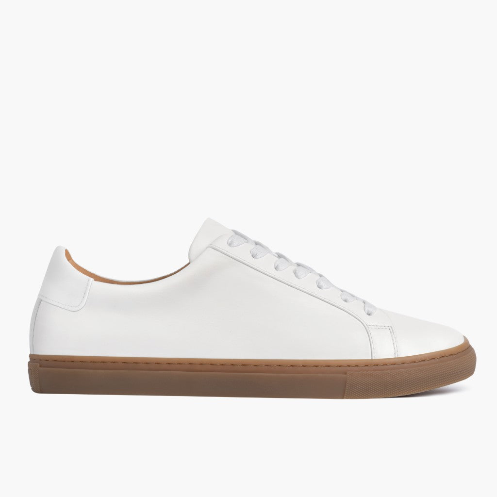 White Full-Grain leather Sneakers - Рантовая конструкция Goodyear Welt и носок обуви