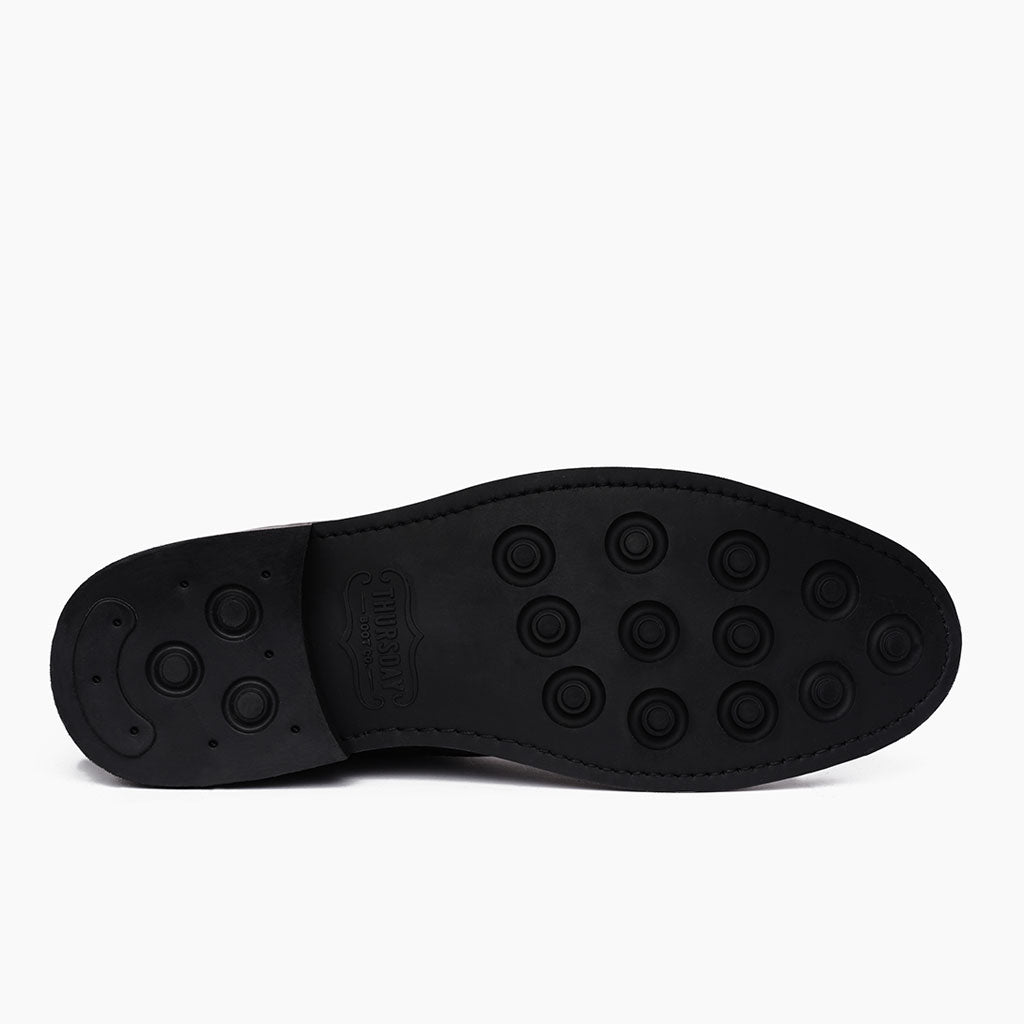 High-Traction Rubber Outsole & Lug Tread Pattern on President Черный Matte Кожаные ботинки для Мужчин For Men