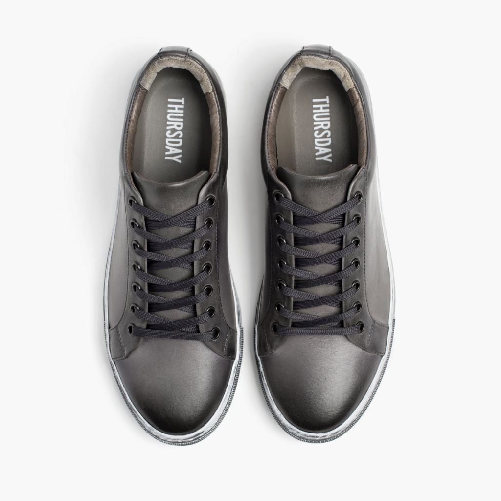 Premier Low Top Distressed Grey Кожаные кеды для Мужчин For Men - Усиленный задник и точная двойная строчка