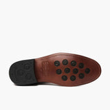 High-Traction Rubber Outsole & Lug Tread Pattern on Dirk Brogues Derby Black Leather Shoes For Men
