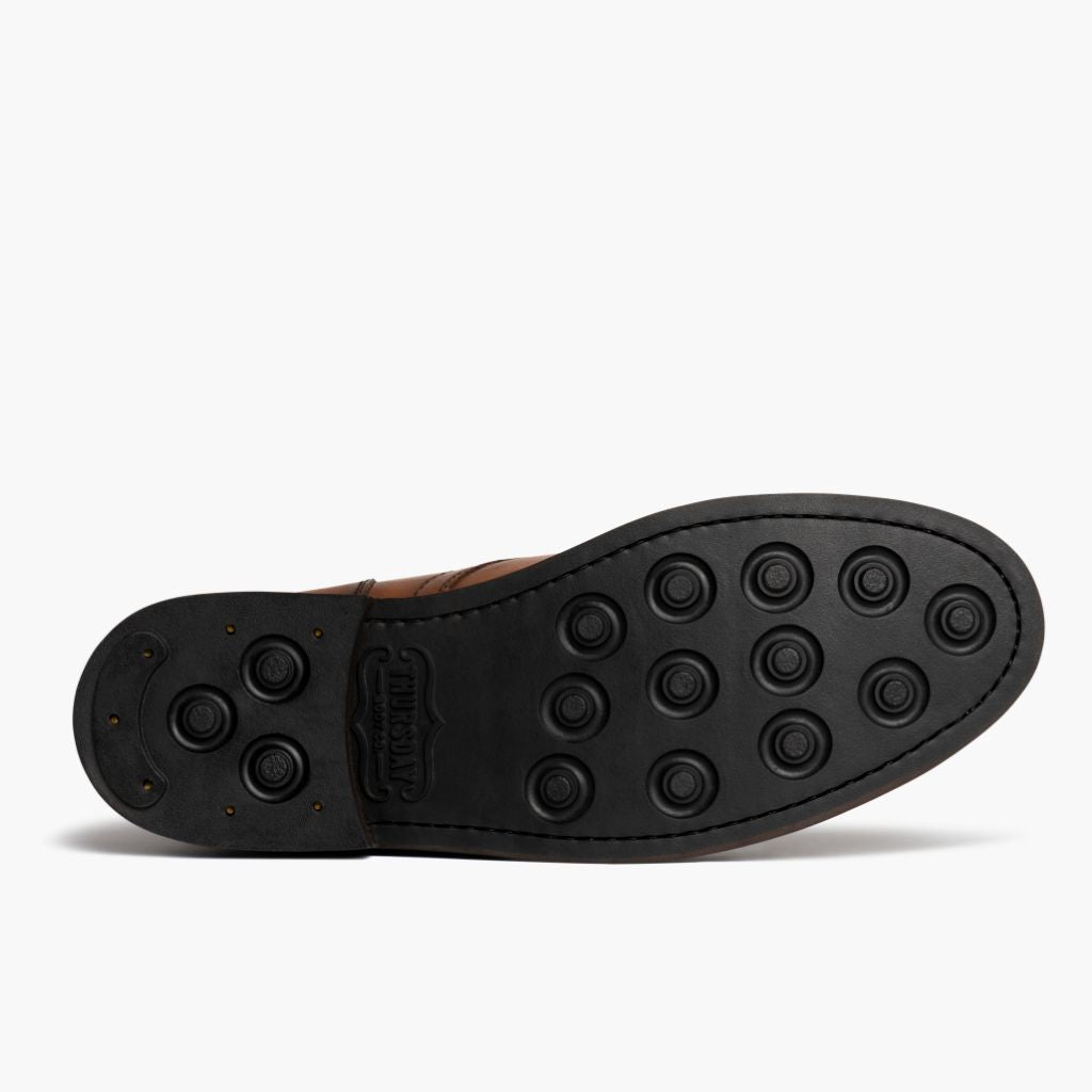 High-Traction Rubber Outsole & Lug Tread Pattern on Captain Toffee Кожаные ботинки для Мужчин