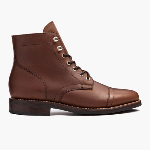 Captain Whiskey Leather Boots in Classic Full-Grain Leather - Lateral Side Profile View | Buy Online