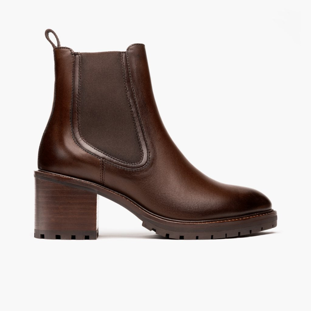 Knockout Chocolate Кожаные ботинки для Женщин in Chocolate Full-Grain Leather - Вид сбоку | Купить в официальном онлайн-магазине