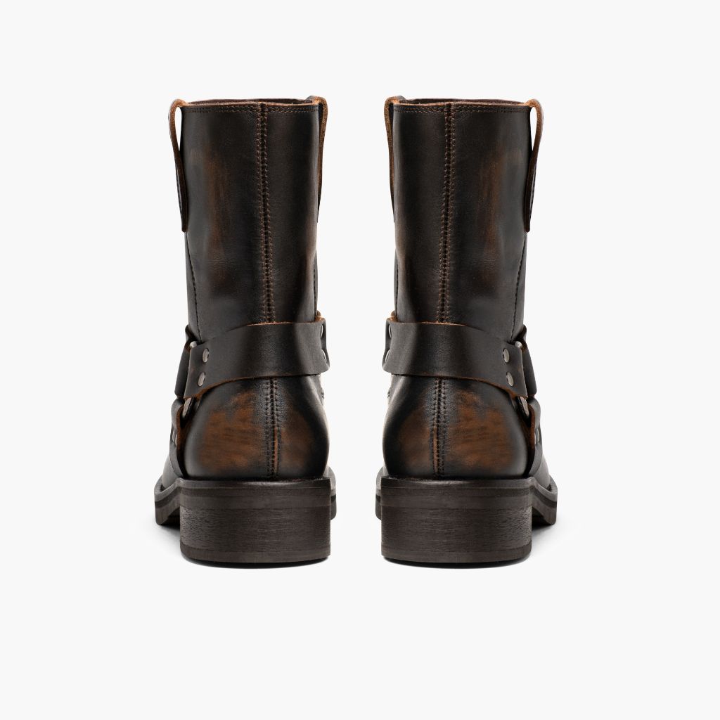 High-Traction Rubber Outsole & Lug Tread Pattern on Outlaw Vintage Коричневый Кожаные ботинки для Женщин