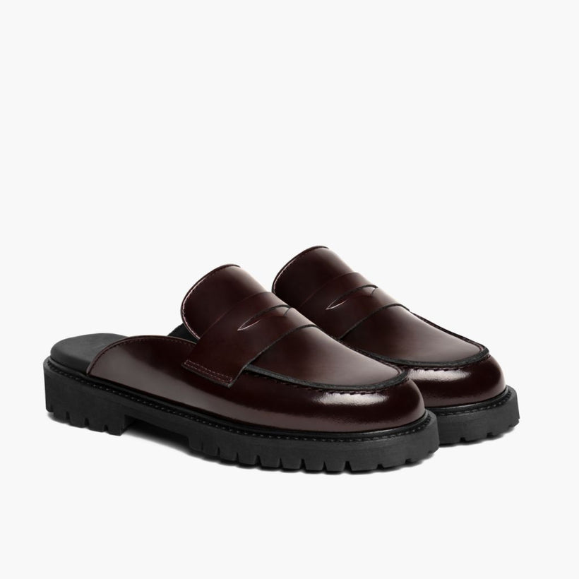 Penny Mule Burgundy Leather Boots женская