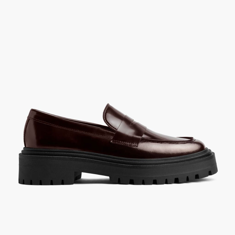 Penny Platform Burgundy Leather Boots женская