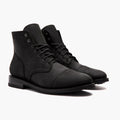 Captain Черный Matte Кожаные ботинки для Мужчин