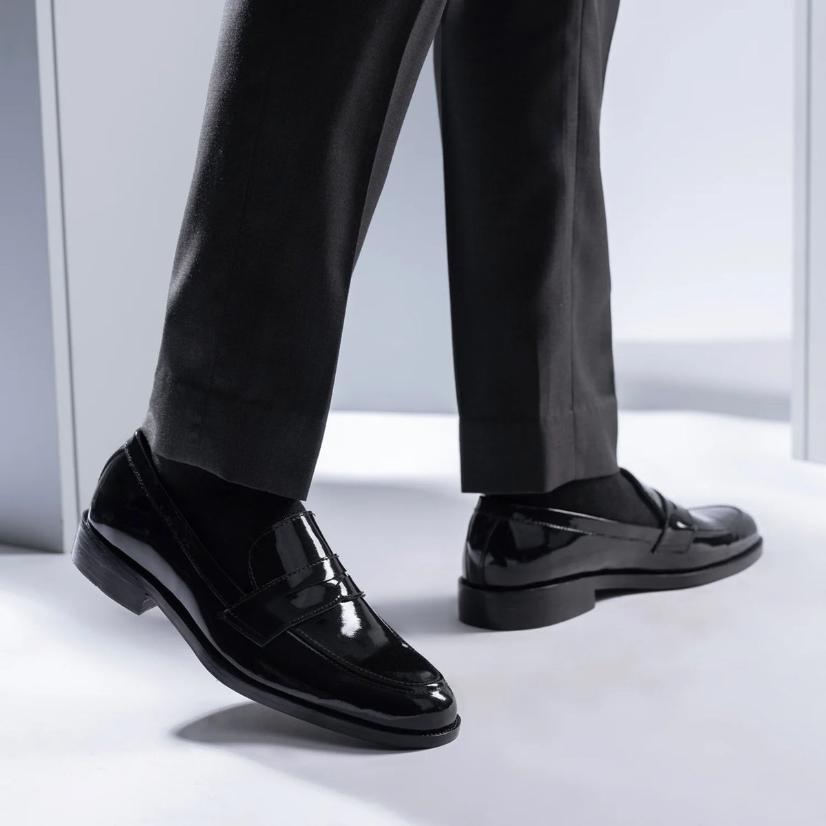 Orlaven Baxton Черный Patent Кожаные лоферы для Мужчин footwear image 9