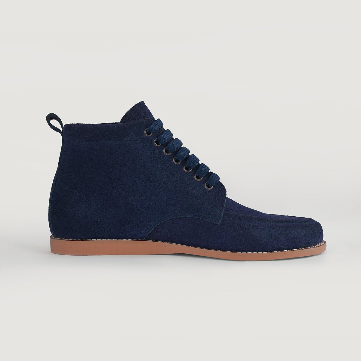 Blue Goatskin Suede Leather Boots - Рантовая конструкция Goodyear Welt и носок обуви