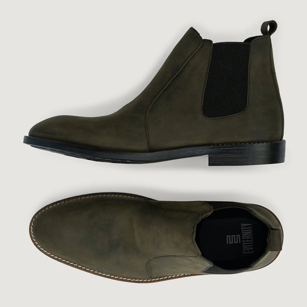 Clarkson Chelsea Olive Pullup Кожаные ботинки - StudGuard для Мужчин - Усиленный задник и точная двойная строчка