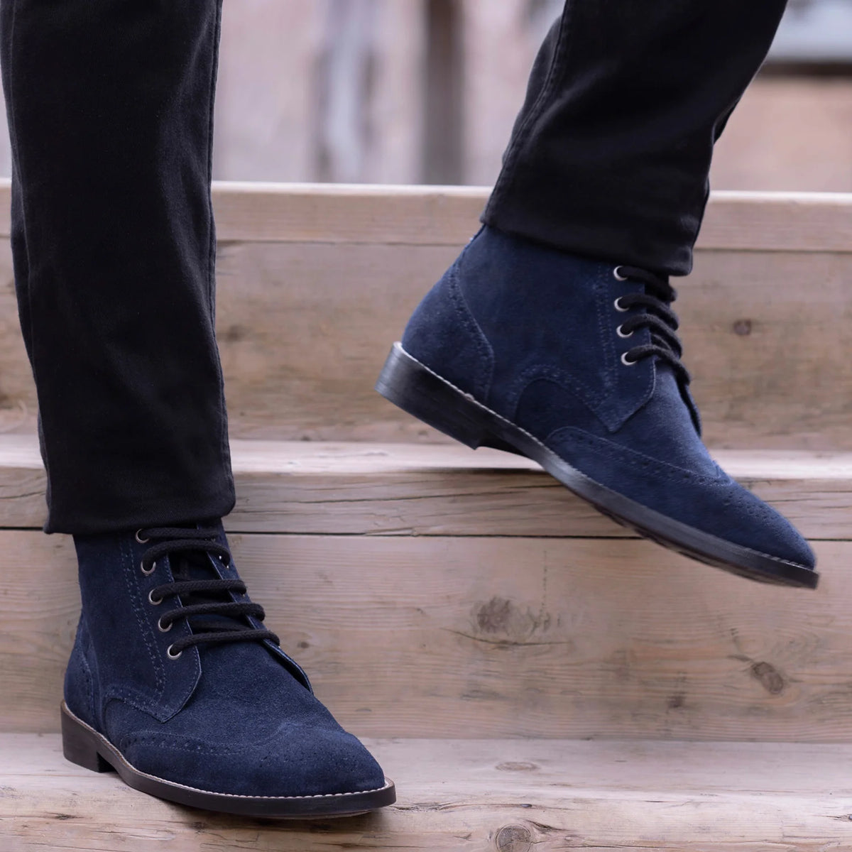 Orlaven Duster Brogues Синий Suede Кожаные ботинки - StudGuard для Мужчин footwear image 9