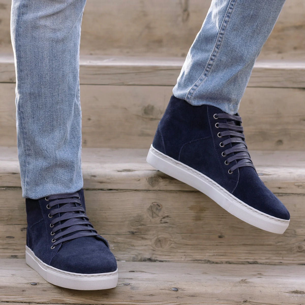 Orlaven Marty High Top Синий Suede Кожаные кеды для Мужчин footwear image 9
