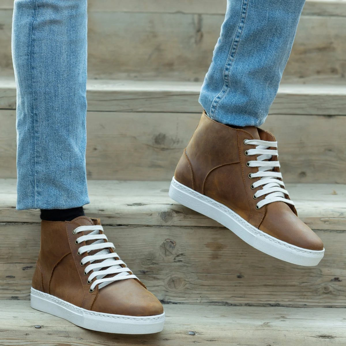 Orlaven Marty High Top Burnt Copper Pullup Кожаные кеды для Мужчин footwear image 9