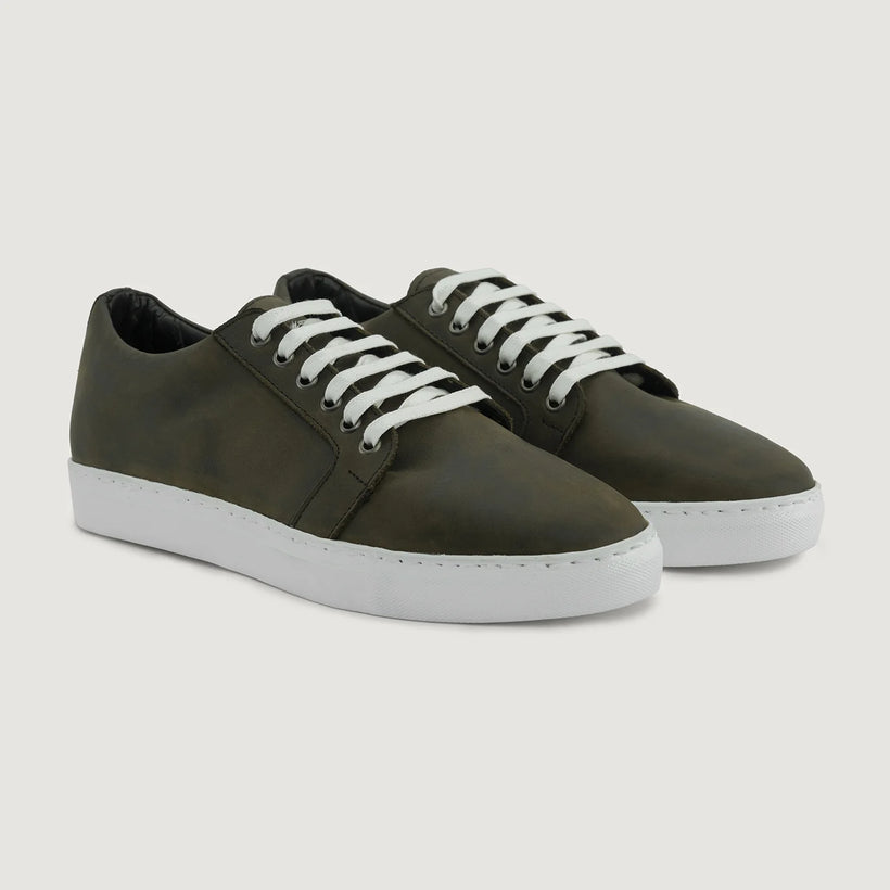Murphy Low Top Olive Pullup Кожаные кеды для Мужчин