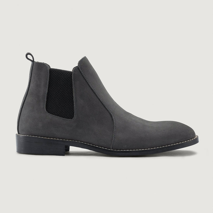 Clarkson Chelsea Grey Nubuck Leather Boots - StudGuard мужская