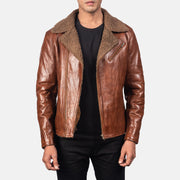 
Alberto Shearling Коричневый Кожаная куртка для Мужчин in Brown Sheepskin Leather - Вид спереди и приталенный силуэт | Купить в официальном онлайн-магазине