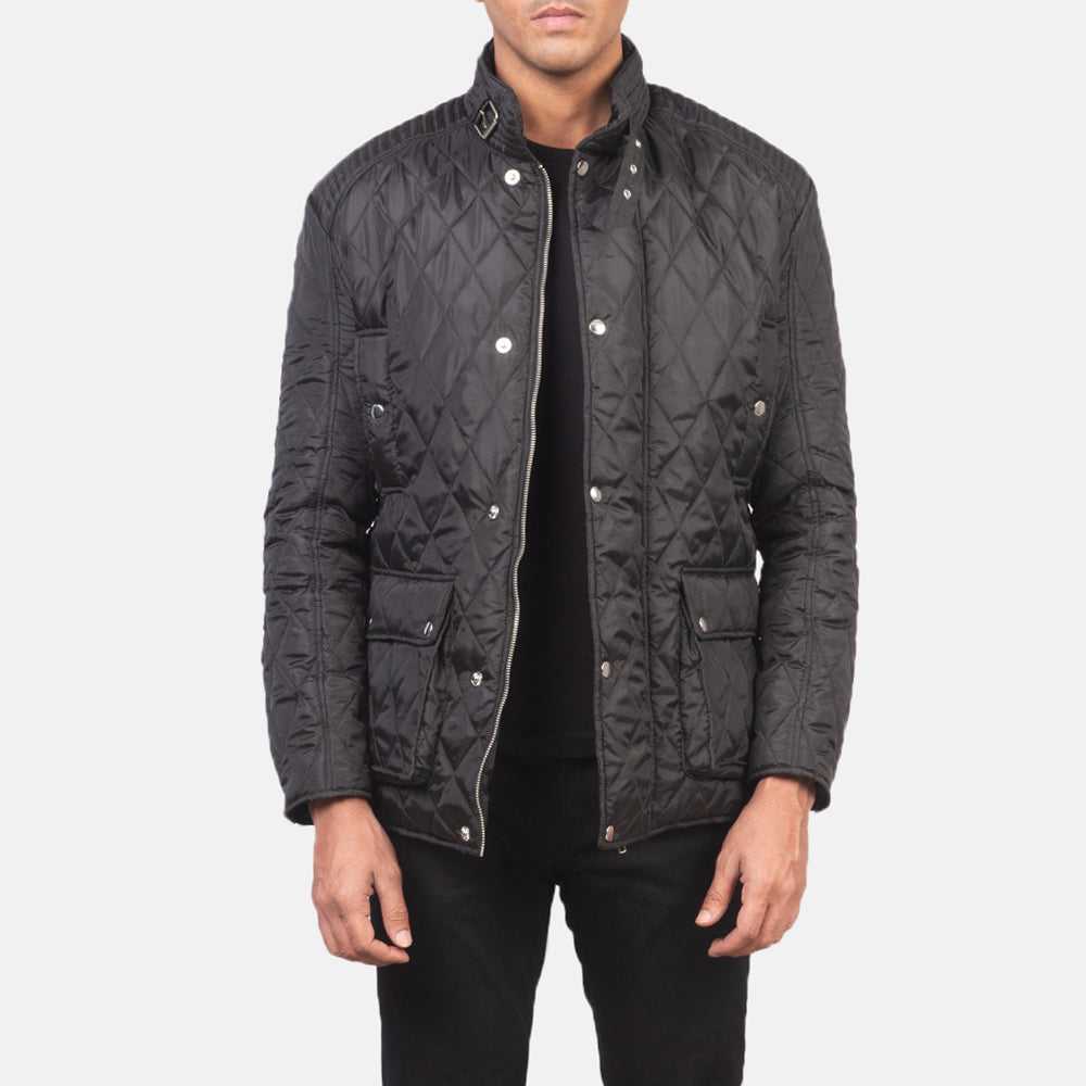 
Barry Стеганый Черный Windbreaker Кожаная куртка для Мужчин in Black Polyester - Вид спереди и приталенный силуэт | Купить в официальном онлайн-магазине
