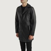 
Black Cowhide leather Blazer - Вид сзади, подчеркивающий посадку по плечам и ровный край