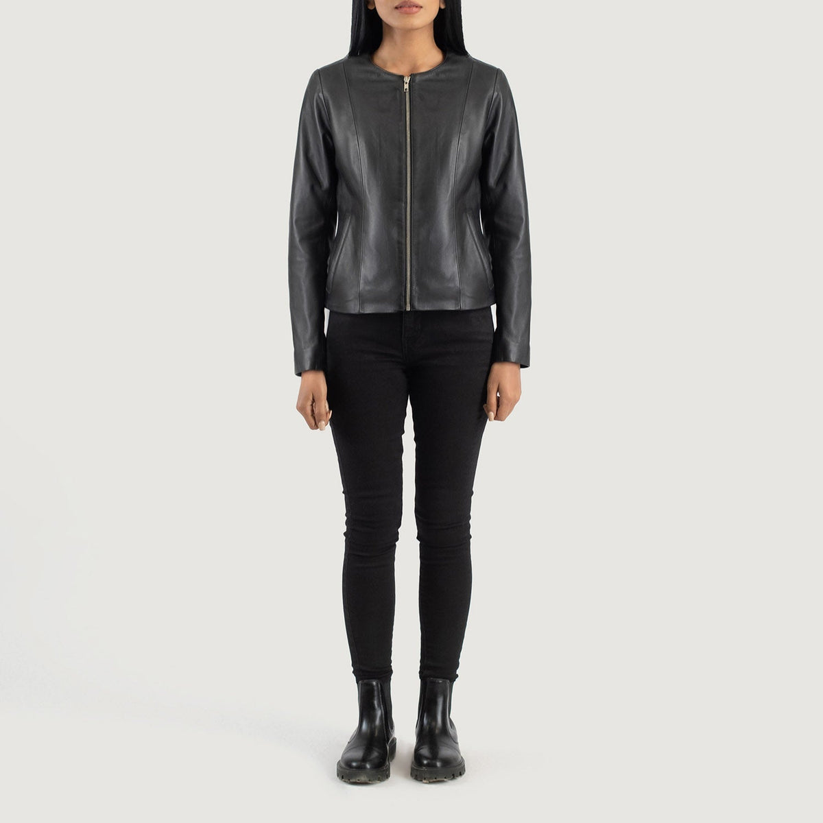 
Elixir Collarless Кожаная курткадля Женщин – alternate product view 3
