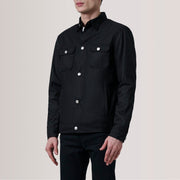 
Irwin Черный Waxed Canvas Field Кожаная куртка для Мужчин For Men - Вид сбоку, демонстрирующий эргономичный крой рукава
