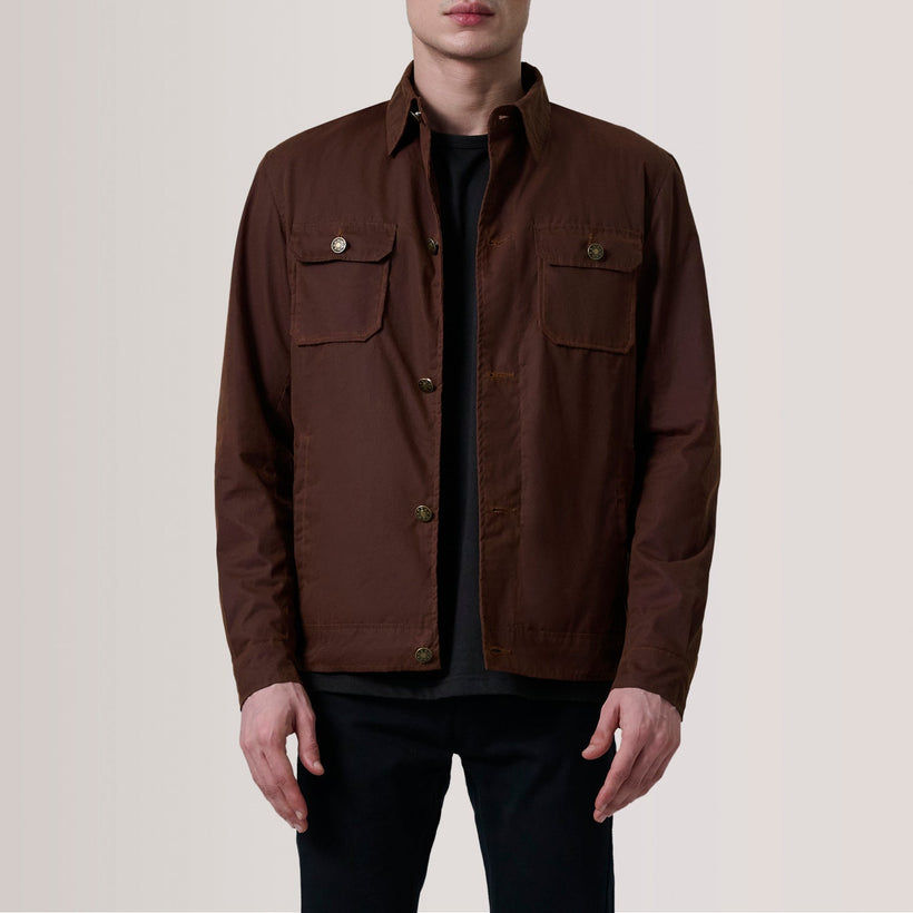 Irwin Коричневая Waxed Canvas Field Кожаная куртка мужская