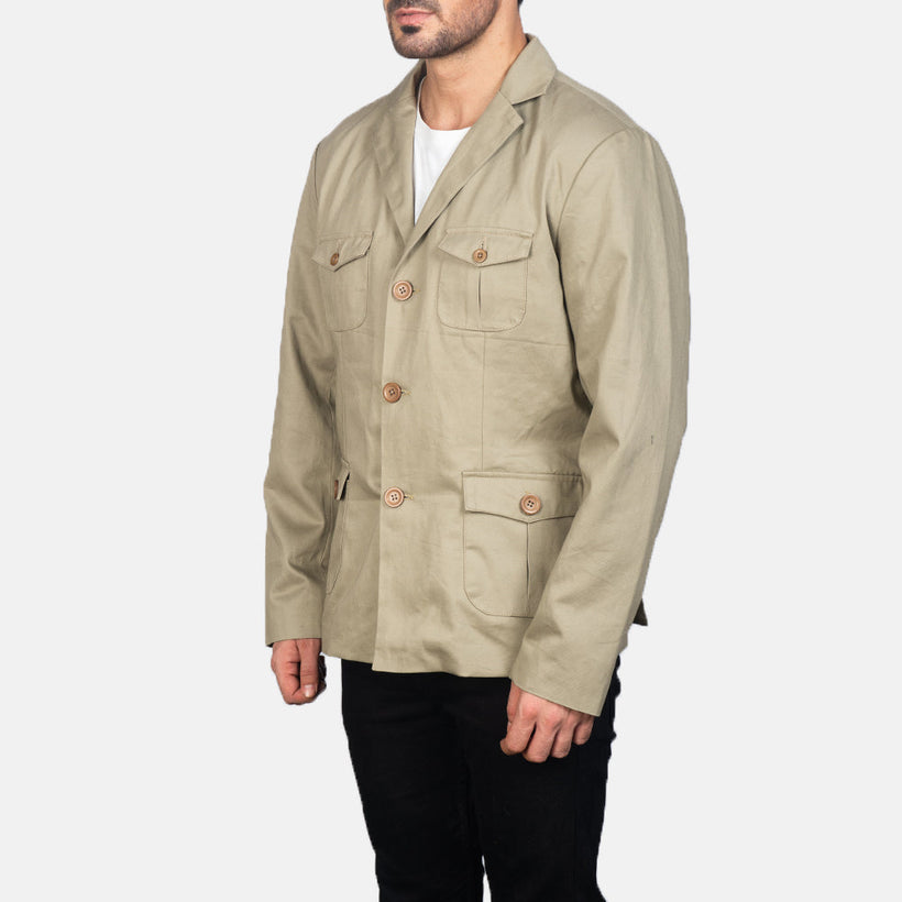Kajetan Beige Safari Кожаная куртка мужская