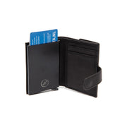 
Classic 100% Full-Grain Leather Card Holder - Вид сзади с усиленными кожаными ремнями и прострочкой