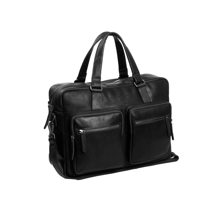 Misha Full-Grain Leather Laptop Bag in Classic 100% Full-Grain Leather - Full Exterior Front Profile View | Buy Online