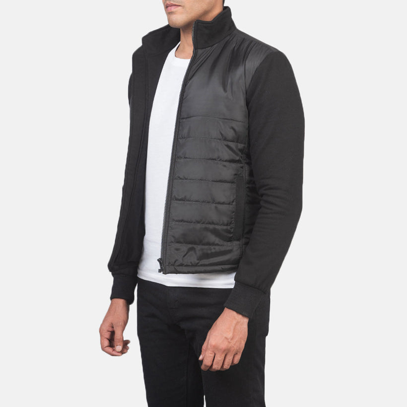 Nashville Quilted Черная Windbreaker Кожаная куртка мужская