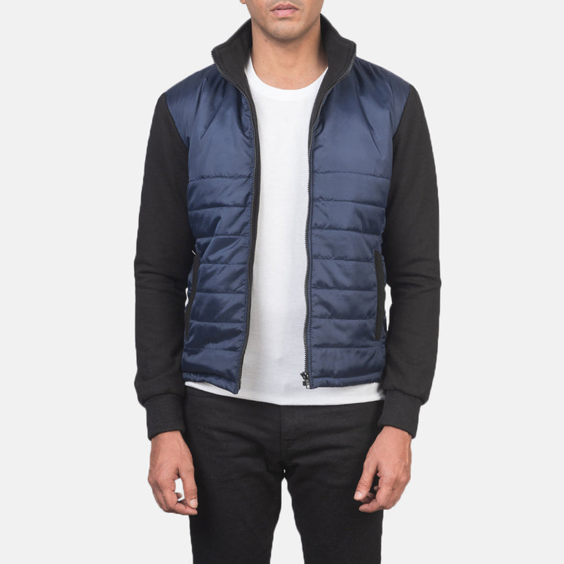 Nashville Quilted Синяя Windbreaker Кожаная куртка мужская