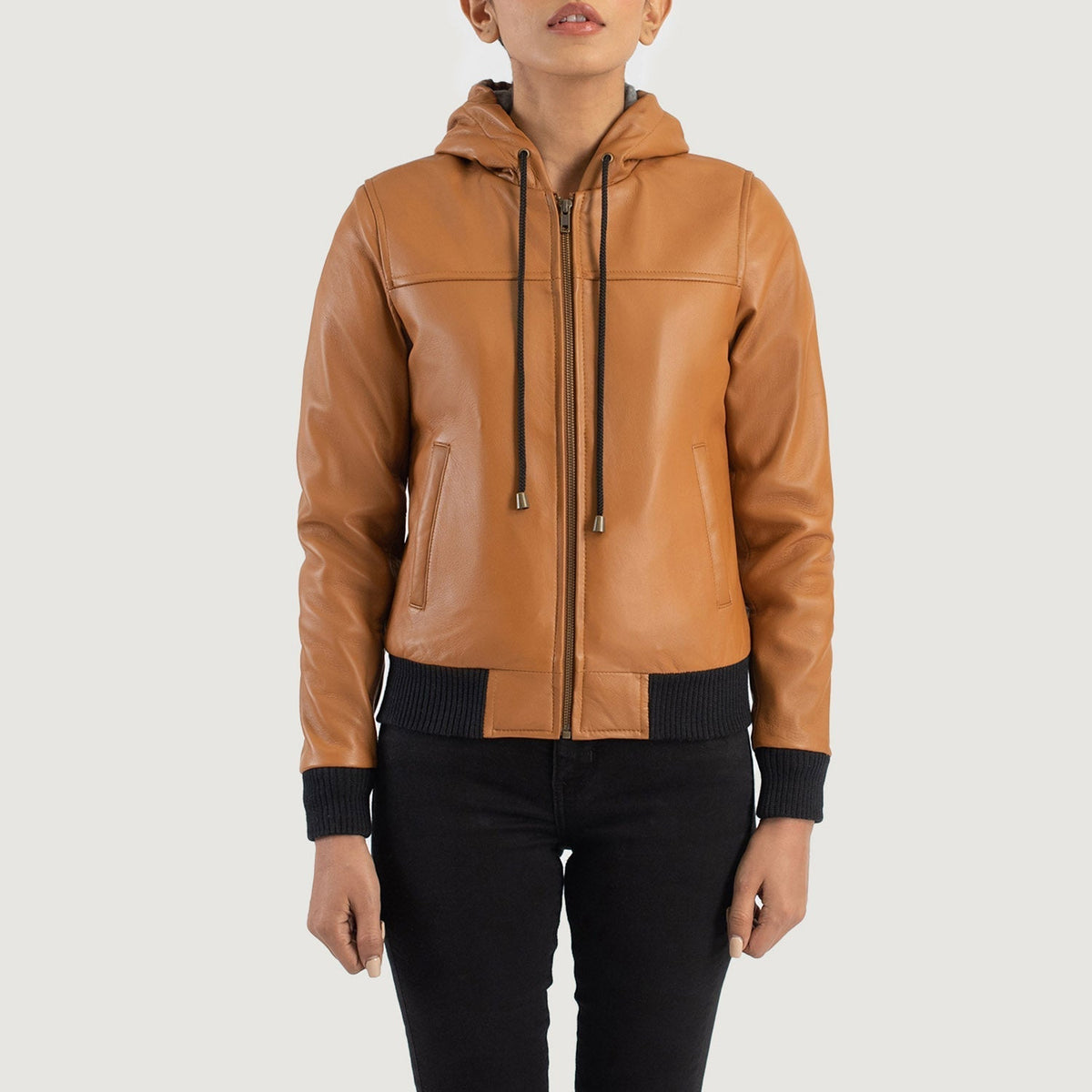 
Rebella Hooded Кожаный бомбер для Женщин – alternate product view 4