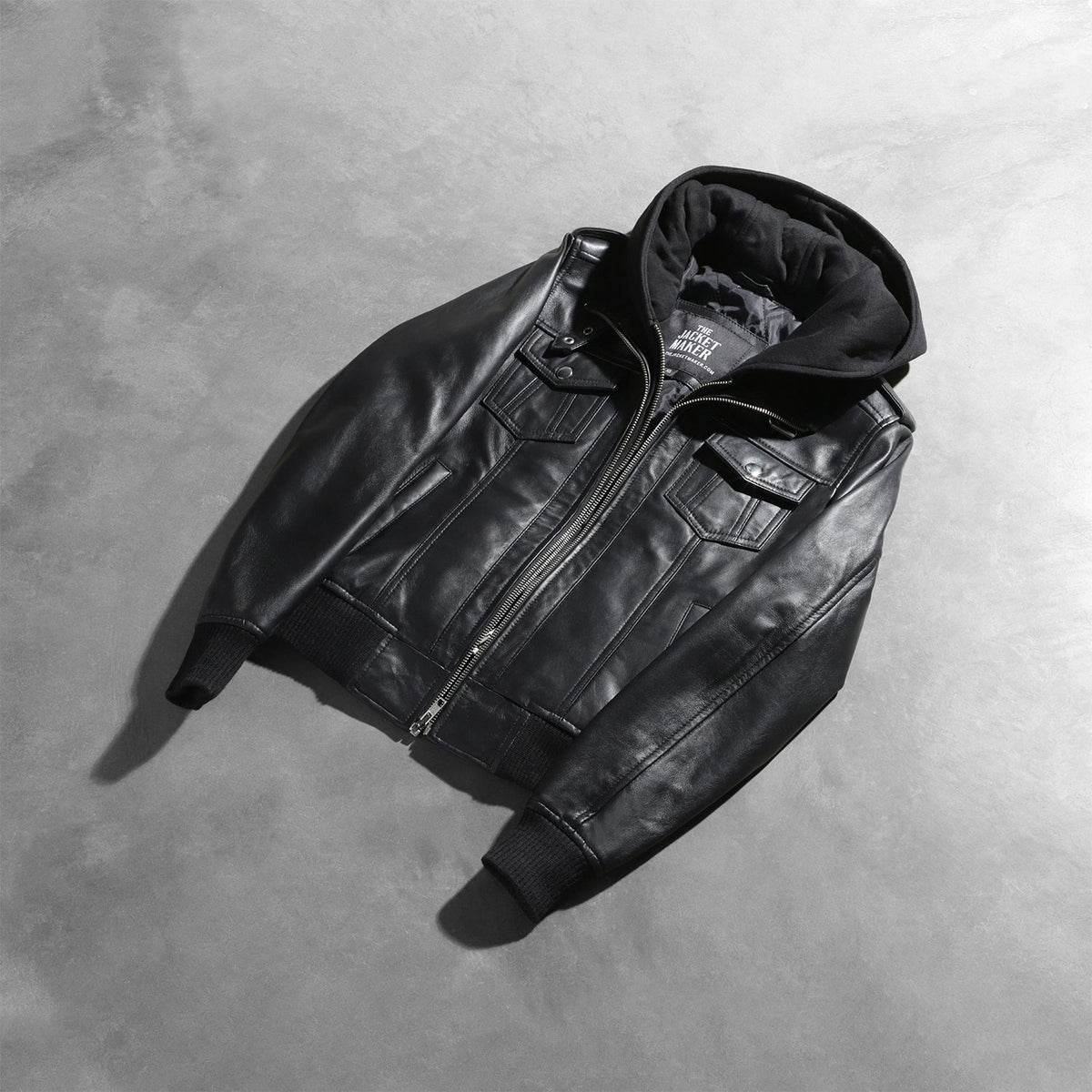 
Roslyn Hooded Кожаный бомбер для Женщин – alternate product view 8