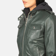 
Roslyn Hooded Кожаный бомбер для Женщин – alternate product view 6