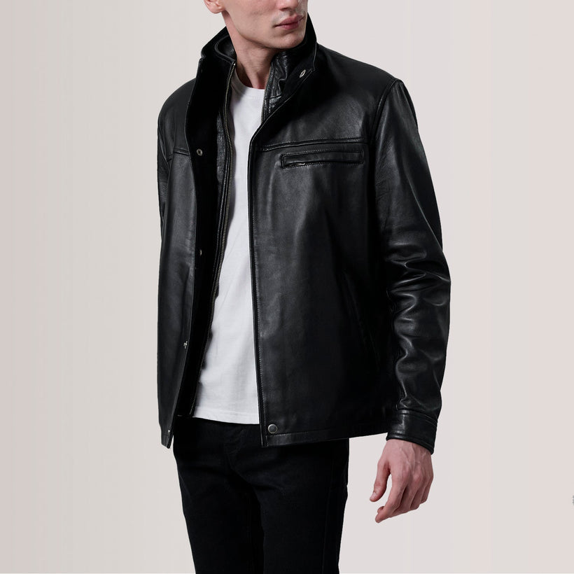 Sean Черная Leather Classic Кожаная куртка мужская