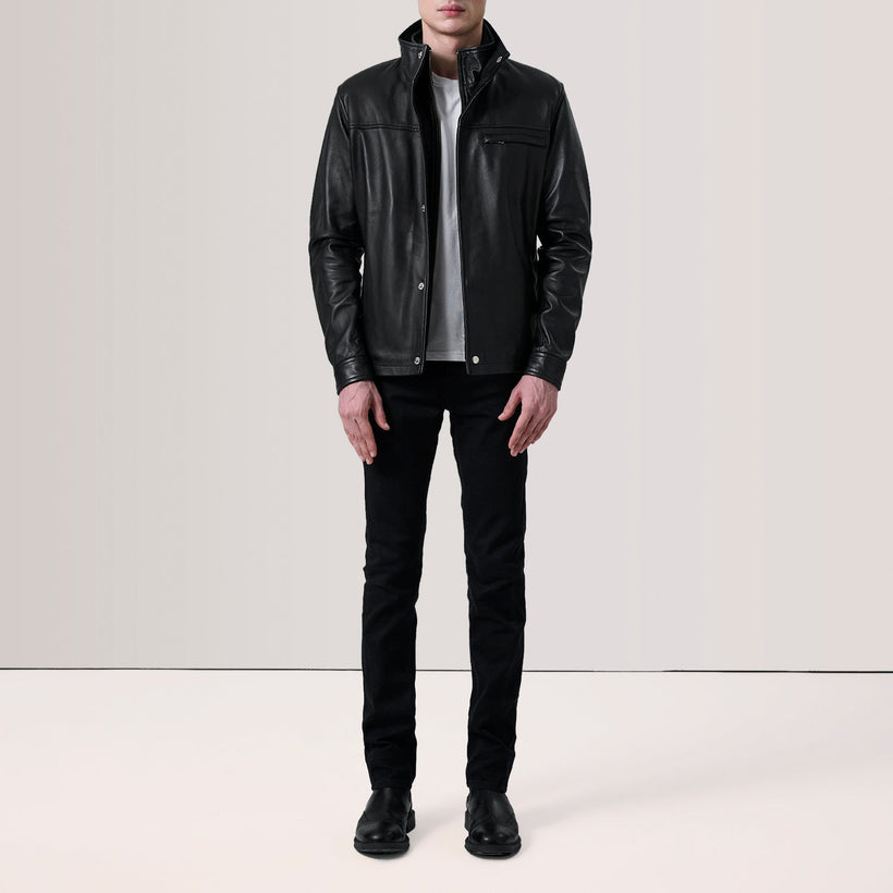 Sean Черная Leather Classic Кожаная куртка мужская