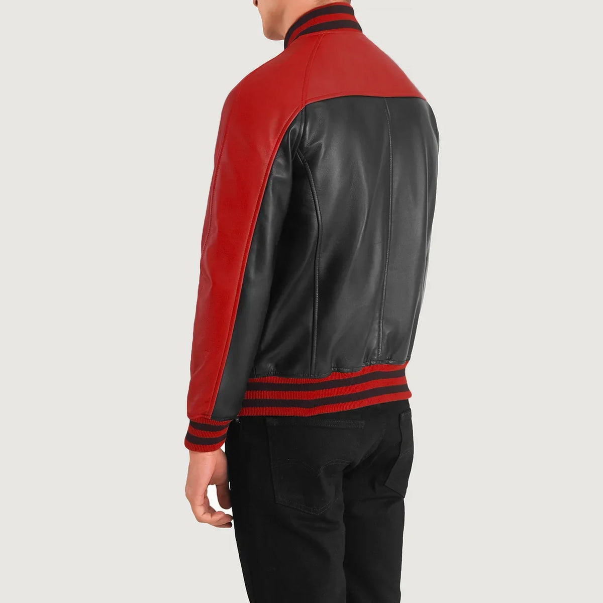 
Terrance Черный Varsity Кожаная куртка для Мужчин – alternate product view 4