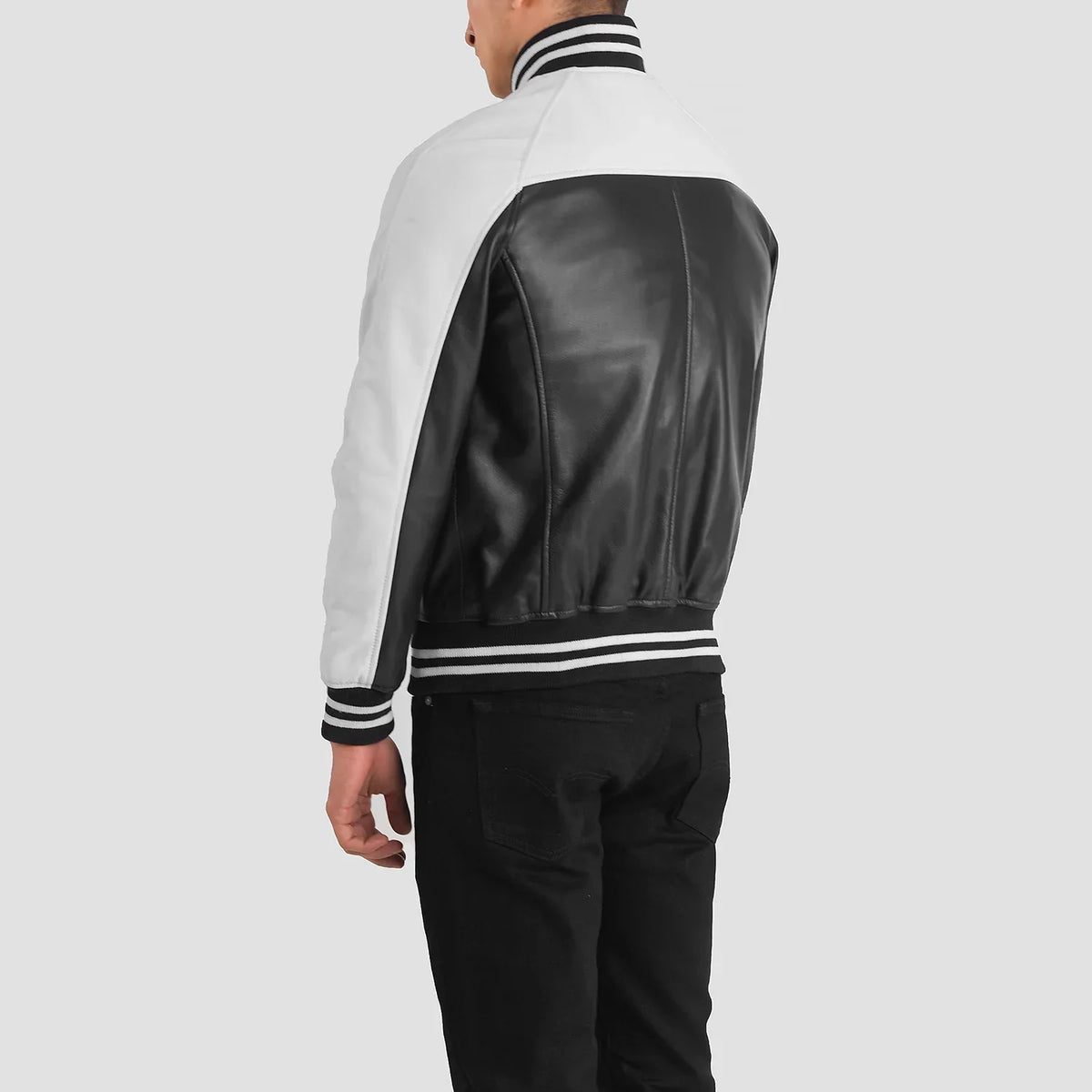 
Terrance Черный Varsity Кожаная куртка для Мужчин – alternate product view 5